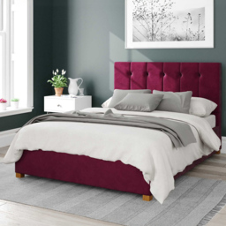 Aspire Hepburn King Size Berry Plush Velvet Ottoman Bed - Purple - Aspire Beds - Wilko