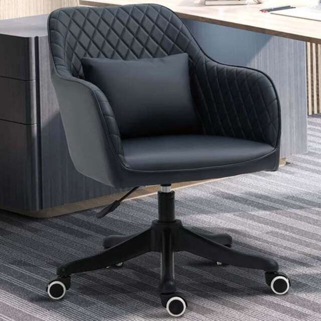 Portland Blue PU Leather Swivel Office Chair - Size: 57 x 70 x 86cm - Wilko