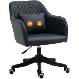 Portland Blue PU Leather Swivel Office Chair - Size: 57 x 70 x 86cm - Wilko - thumbnail 3