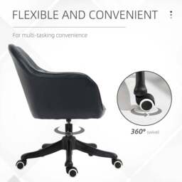 Portland Blue PU Leather Swivel Office Chair - Size: 57 x 70 x 86cm - Wilko - thumbnail 6