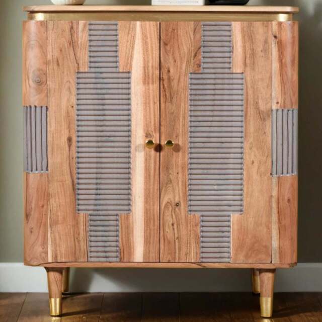 Brooklyn Wilton 2 Door Acacia Wood Sideboard - Brown - Wilko - image 1