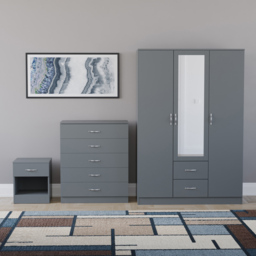Vida Designs Riano Grey 3 Piece Bedroom Furniture Set - Wilko - thumbnail 3