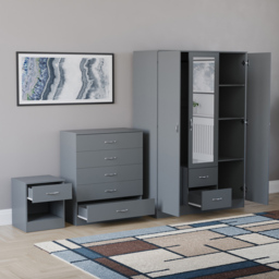 Vida Designs Riano Grey 3 Piece Bedroom Furniture Set - Wilko - thumbnail 5