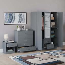 Vida Designs Riano Grey 3 Piece Bedroom Furniture Set - Wilko - thumbnail 6
