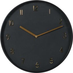 Black and Gold Wall Clock 40cm - Black - Wilko - thumbnail 1