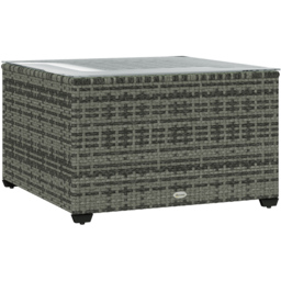 Outsunny Light Grey Rattan Outdoor Coffee Table - Size: 38 x 62 x 62cm - Wilko - thumbnail 3
