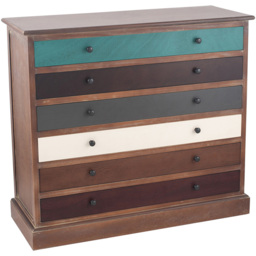 Pacific Lifestyle Loft 6 Drawer Multicolour Pine Wood Chest of Drawers - Wilko - thumbnail 3