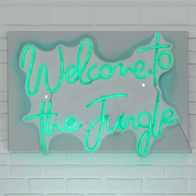 Welcome to the Jungle Neon Sign - White - Size: 60 x 48 x 2 cm - Wilko - image 1