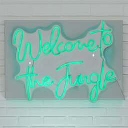 Welcome to the Jungle Neon Sign - White - Size: 60 x 48 x 2 cm - Wilko - thumbnail 1
