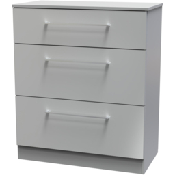 Crowndale Worcester 3 Drawer Uniform Grey and Dusk Grey Deep Chest Ready Assembled - Wilko - thumbnail 3