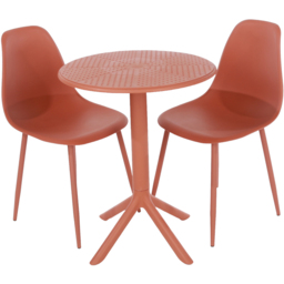 Core Products Rimini Cala 2 Seater Terracotta Bistro Table Set - Brown - Wilko - thumbnail 3