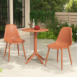 Core Products Rimini Cala 2 Seater Terracotta Bistro Table Set - Brown - Wilko - thumbnail 1
