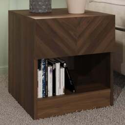 GFW Catania Single Drawer Single Shelf Royal Walnut Lamp Table - Size: 39 x 38 x 41cm - Brown - Wilko