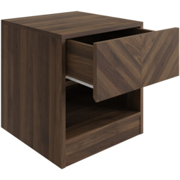 GFW Catania Single Drawer Single Shelf Royal Walnut Lamp Table - Size: 39 x 38 x 41cm - Brown - Wilko - thumbnail 4