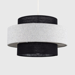 ValueLights Weaver Black and Grey Herringbone Ceiling Lamp Shade - Size: 30 x 17.5 x 30cm - Wilko - thumbnail 4