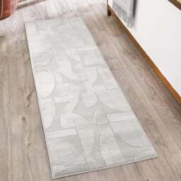 Desire Rugs Hamilton Silver Abstract Motif Rug 60 x 220cm - Size: 220 x 60 x 1.3cm - Wilko - thumbnail 3