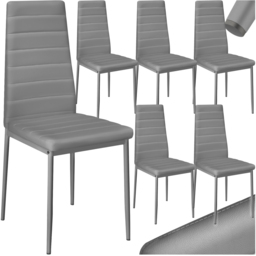 tectake Set of 6 Grey High Backrest Padded Dining Chair - Wilko - thumbnail 3