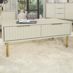 GFW Nervata Cream Coffee Table - Size: 36 x 48 x 88cm - Wilko