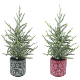 Pattern Potted Tree - Red or Grey - Santa's Chalet - Wilko - thumbnail 1