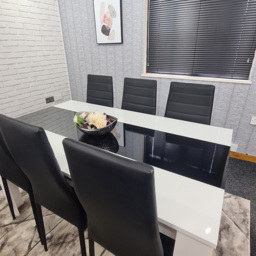 Kosy Koala 6 Seater Faux Leather Dining Set Black and White - White Black - Portland - Wilko - thumbnail 3