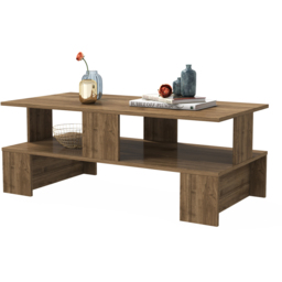Decorotika Evans Single Shelf Walnut Coffee Table - Size: 46.8 x 120 x 60cm - Brown - Wilko - thumbnail 4