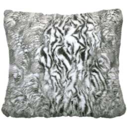 Velosso Siberia Grey Faux Fur Filled Cushion 43 x 43cm 2 Pack - Wilko - thumbnail 1