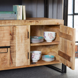 Brooklyn Carnaby 3 Door Single Shelf Industrial Sideboard - Brown - Wilko - thumbnail 6