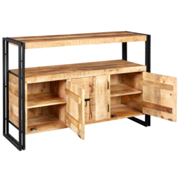 Brooklyn Carnaby 3 Door Single Shelf Industrial Sideboard - Brown - Wilko - thumbnail 4