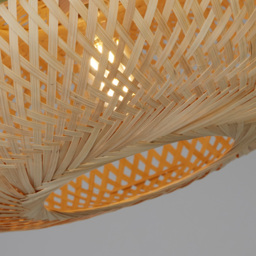 Lighting Collection Tusk Natural Bamboo Ceiling Flush Ceiling Light - Size: 51 x 16 x 51cm - White - Wilko - thumbnail 5