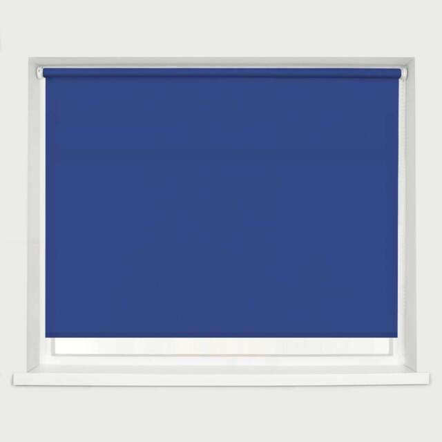 Caecus Straight Edge Roller Blind Electric Blue 210cm - Wilko - image 1