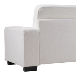 H&O Direct 2 Seater White Teddy Fabric Loveseat Sofa - Wilko - thumbnail 4