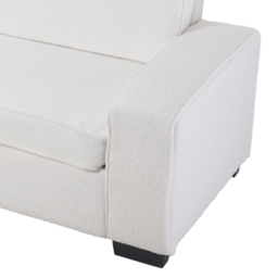H&O Direct 2 Seater White Teddy Fabric Loveseat Sofa - Wilko - thumbnail 5
