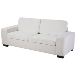 H&O Direct 2 Seater White Teddy Fabric Loveseat Sofa - Wilko - thumbnail 3