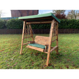 Charles Taylor Dorset 2 Seater Swing with Green Cushions and Roof Cover - Wilko - thumbnail 5
