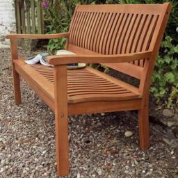 Willington Hardwood Bench - Size: 87 x 124 x 72cm - Brown - Rowlinson - Wilko - thumbnail 5