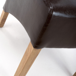 Krista Set of 2 Brown Bonded Leather Roll Back Dining Chair - Wilko - thumbnail 6