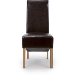 Krista Set of 2 Brown Bonded Leather Roll Back Dining Chair - Wilko - thumbnail 7