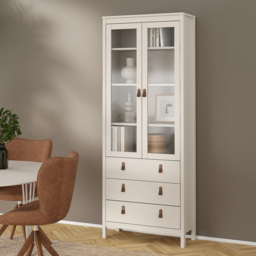 Florence Barcelona 2 Door 3 Drawer Cashmere Glass China Cabinet - Size: 199 x 78.05 x 32.5cm - Wilko - thumbnail 7
