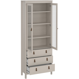 Florence Barcelona 2 Door 3 Drawer Cashmere Glass China Cabinet - Size: 199 x 78.05 x 32.5cm - Wilko - thumbnail 6