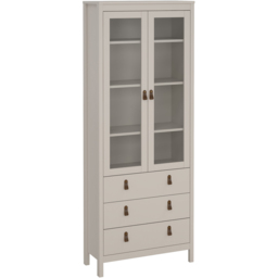 Florence Barcelona 2 Door 3 Drawer Cashmere Glass China Cabinet - Size: 199 x 78.05 x 32.5cm - Wilko - thumbnail 3