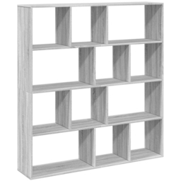 vidaXL 12 Shelf Grey Sonoma Bookcase - Size: 141.5 x 29 x 132cm - Wilko - thumbnail 3