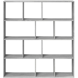 vidaXL 12 Shelf Grey Sonoma Bookcase - Size: 141.5 x 29 x 132cm - Wilko - thumbnail 6