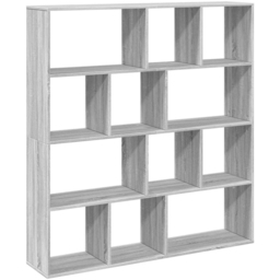 vidaXL 12 Shelf Grey Sonoma Bookcase - Size: 141.5 x 29 x 132cm - Wilko - thumbnail 4