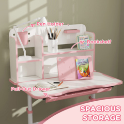 AIYAPLAY Pink Kids Tiltable Desk and Chair Set - Wilko - thumbnail 7