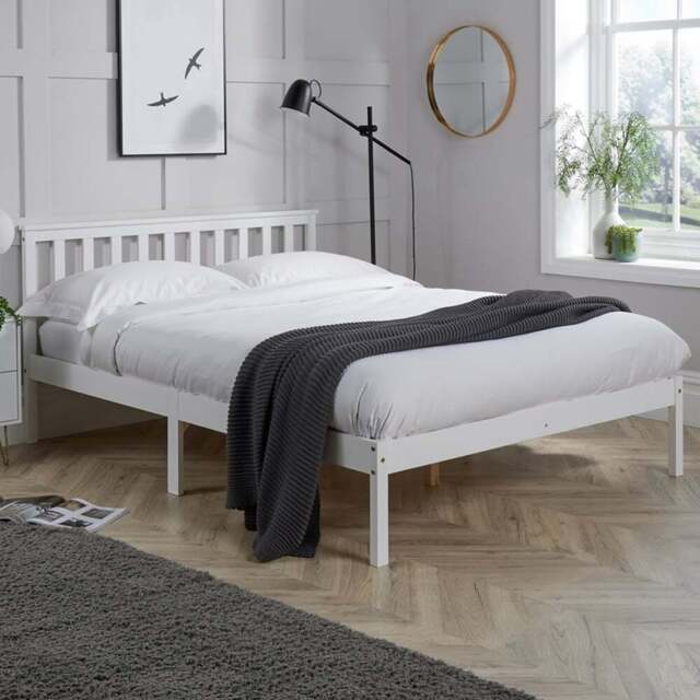 Home Source Florida Small Double White Low End Bed Frame - Wilko - image 1