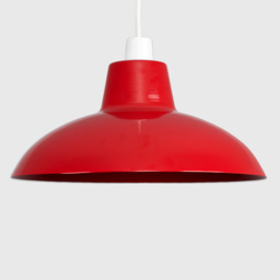 ValueLights Civic Metro Style Red Metal Retro Pendant Light Shade - Size: 12 x 28.8 x 28.8cm - Wilko - thumbnail 4