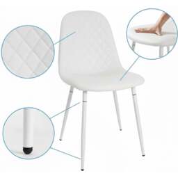 Kosy Koala 4 Seater Faux Leather Wooden Dining Set White - Brown - Wilko - thumbnail 6