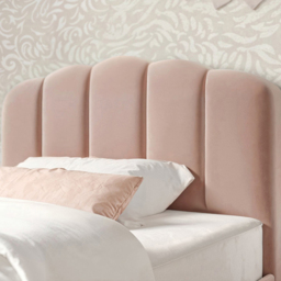 Flair Scallop Single Pink Velvet Bed Frame - Wilko - thumbnail 3