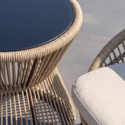 Artemis Home Sagone 2 Seater Brown and Cream PE Rattan Bistro Set - Size: 3 Seater - Wilko - thumbnail 3