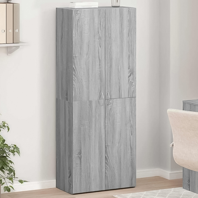 vidaXL 2 Door 4 Compartment Grey Sonoma Tall File Cabinet - Size: 180 x 105 x 40cm - Wilko - image 1
